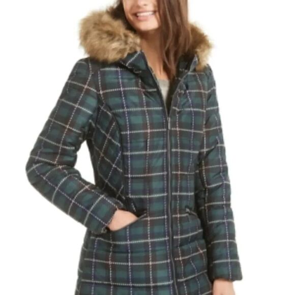 Celebrity Pink Jackets & Blazers - Celebrity Pink Juniors' Faux-Fur Hooded Puffer Coat Sz M